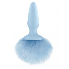 Голубая анальная пробка с голубым хвостиком Bunny Tails Blue