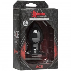 Чёрная анальная пробка Kink Ace Silicone Plug 4" - 10,16 см.